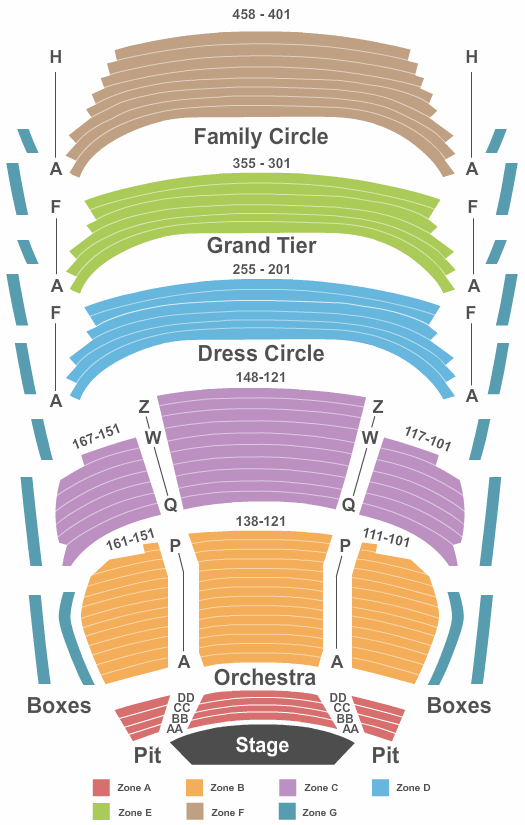 Fox Cities PAC Seating chart